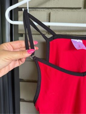 No Boundaries Red Tank with Black Trim and Double Straps